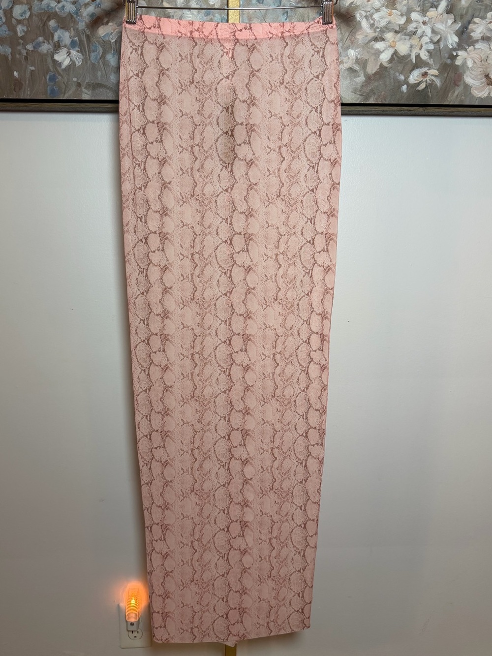 Skims Milky Sheer Long Skirt in Rose Pastel Snakeprint Size XS NWT - Picture 3 of 6